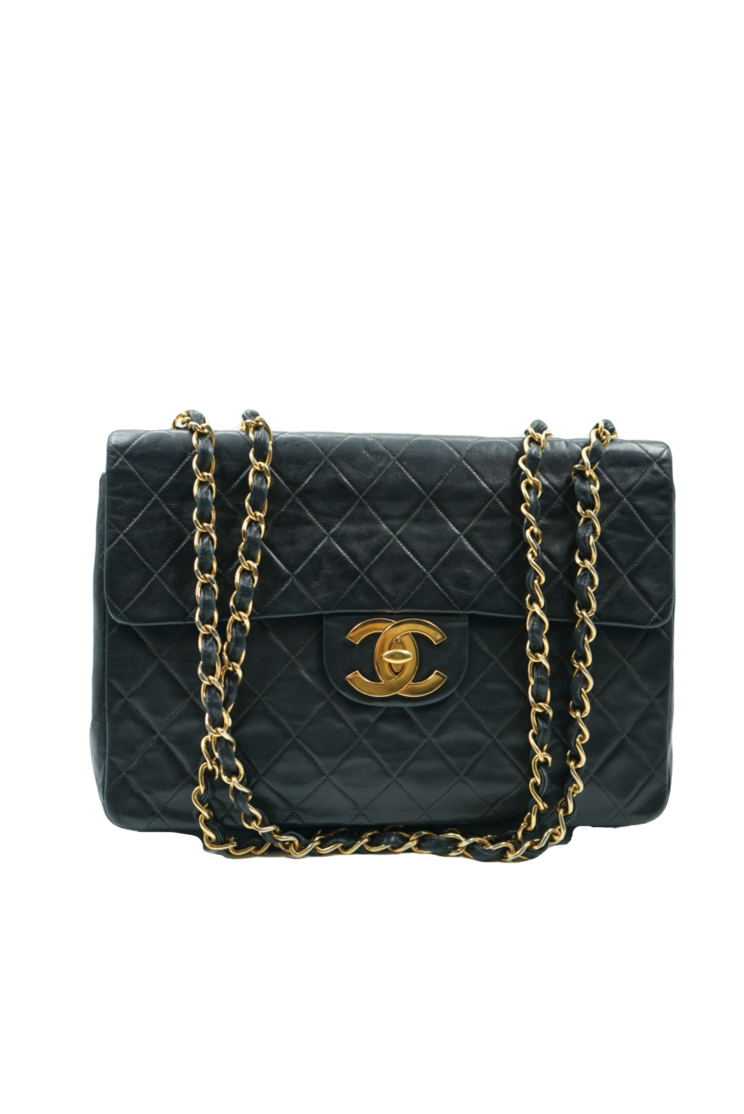 Chanel Black Patent Leather Flap Shoulder Bag Auction